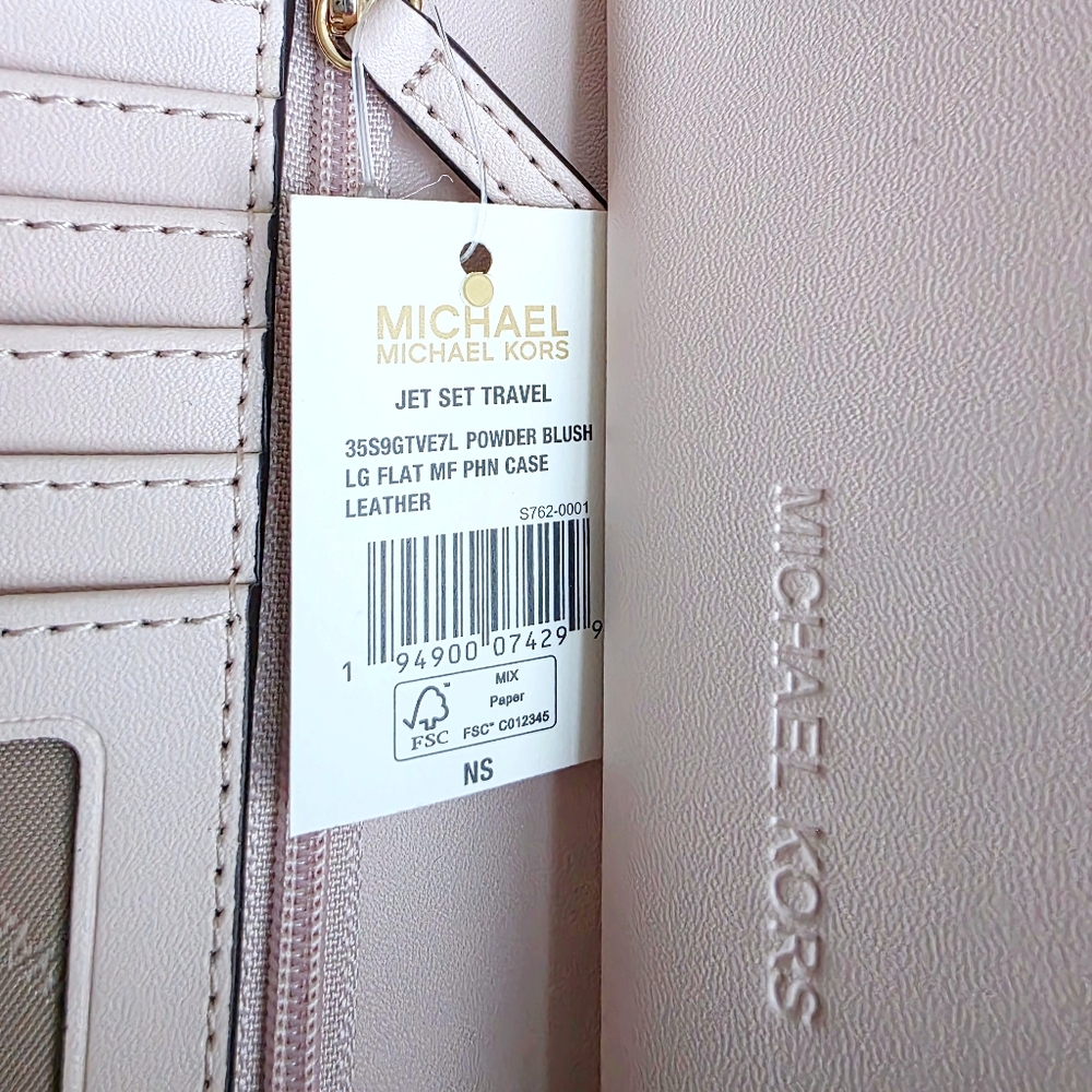 NWT Michael Kors Pink Leather Zip Wallet - Picture 5 of 7